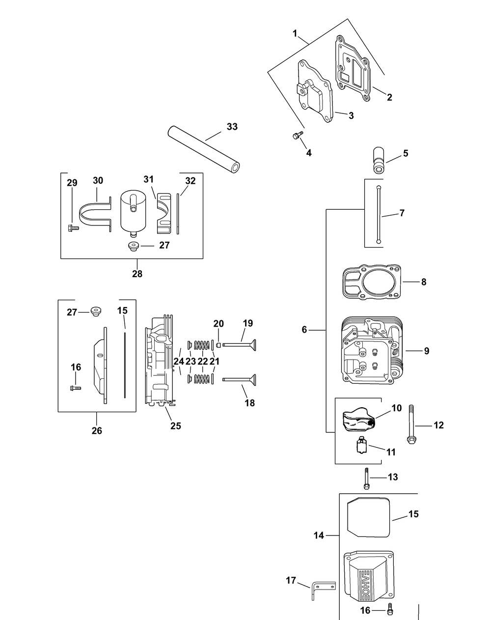 Kohler Cv680-3044 Head, Valve And Breather Diagram and Parts List for Z-FORCES48 (53BH5FJB-53BH5FJB050)(2012) Cub Cadet Lawn Tractor